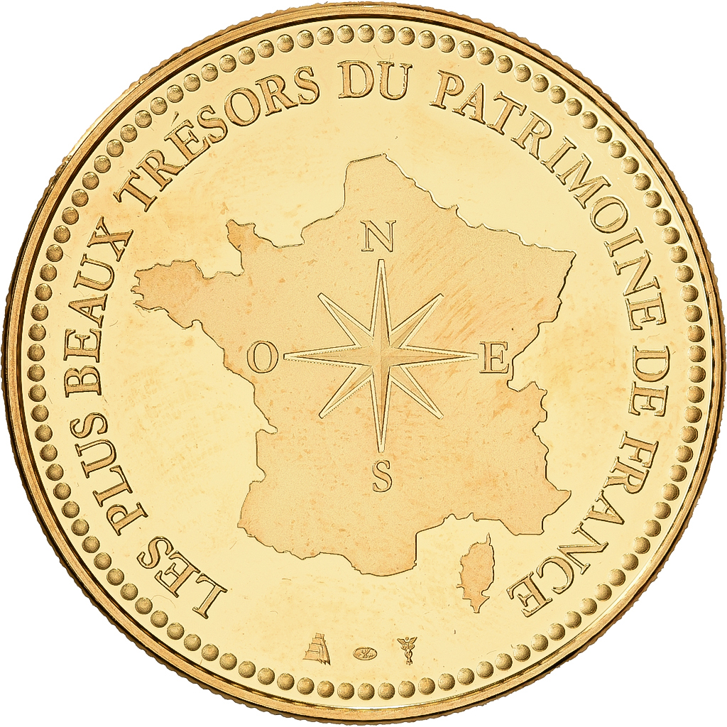 France, Medal, Cathédrale Notre-Dame de Paris, Copper-Nickel Gilt, 