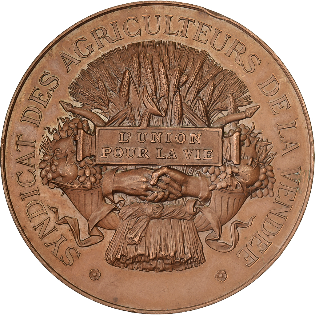 France, Medal, Syndicat des Agriculteurs de Vendée, Copper, 