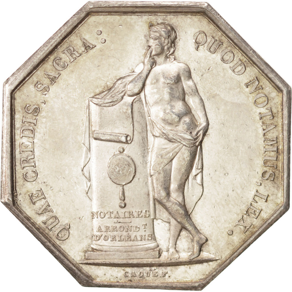 France, Token, Notary, Caqué, , Silver, Lerouge:243