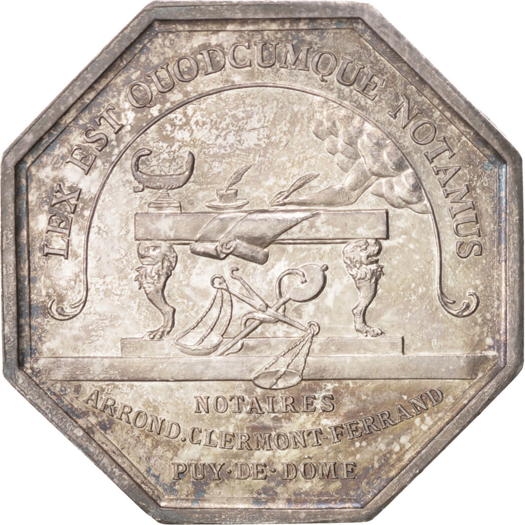 Frankrijk, Token, Notary, Barre, PR, Zilver, Lerouge:480