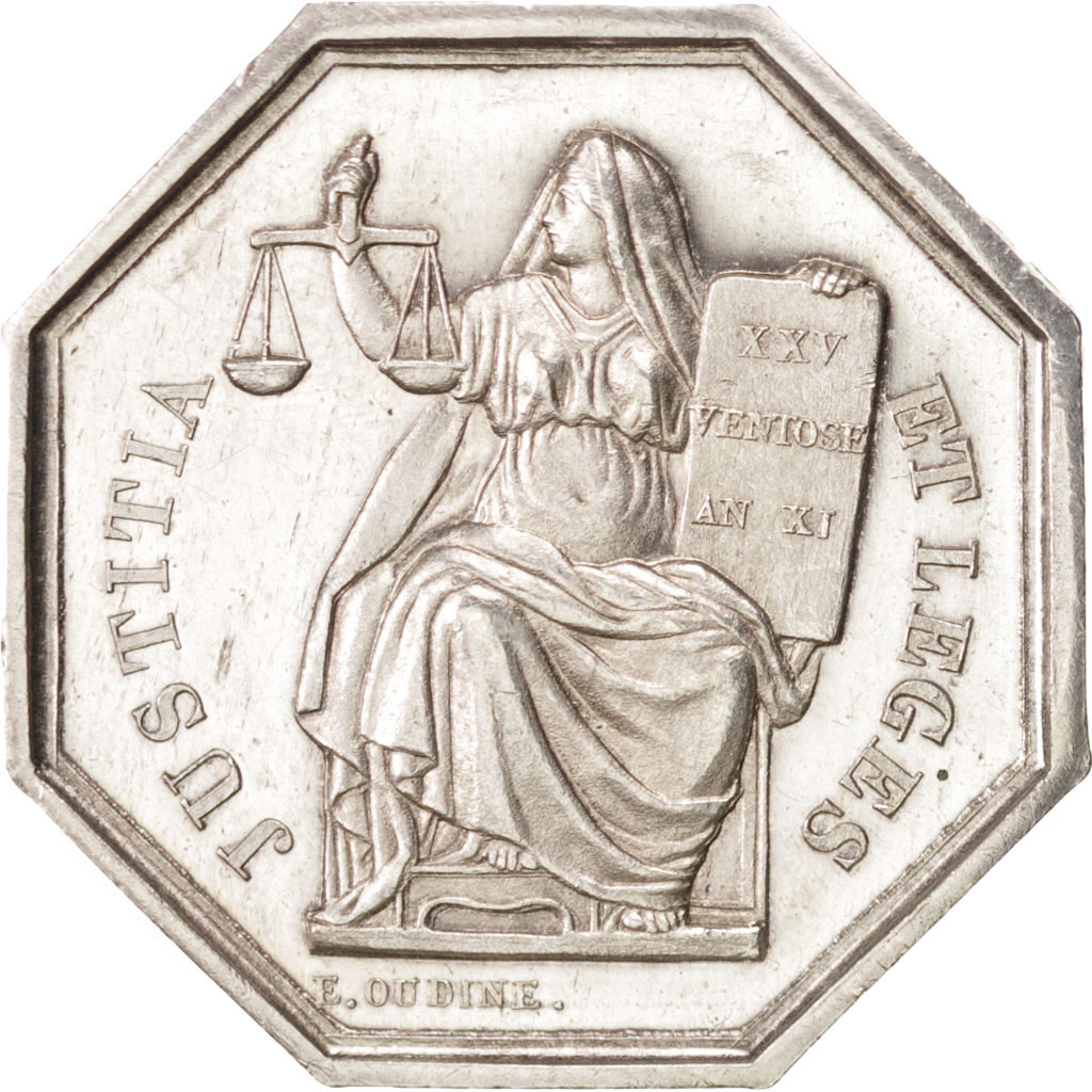 France, Token, Notary, Oudiné, , Silver, Lerouge:408b