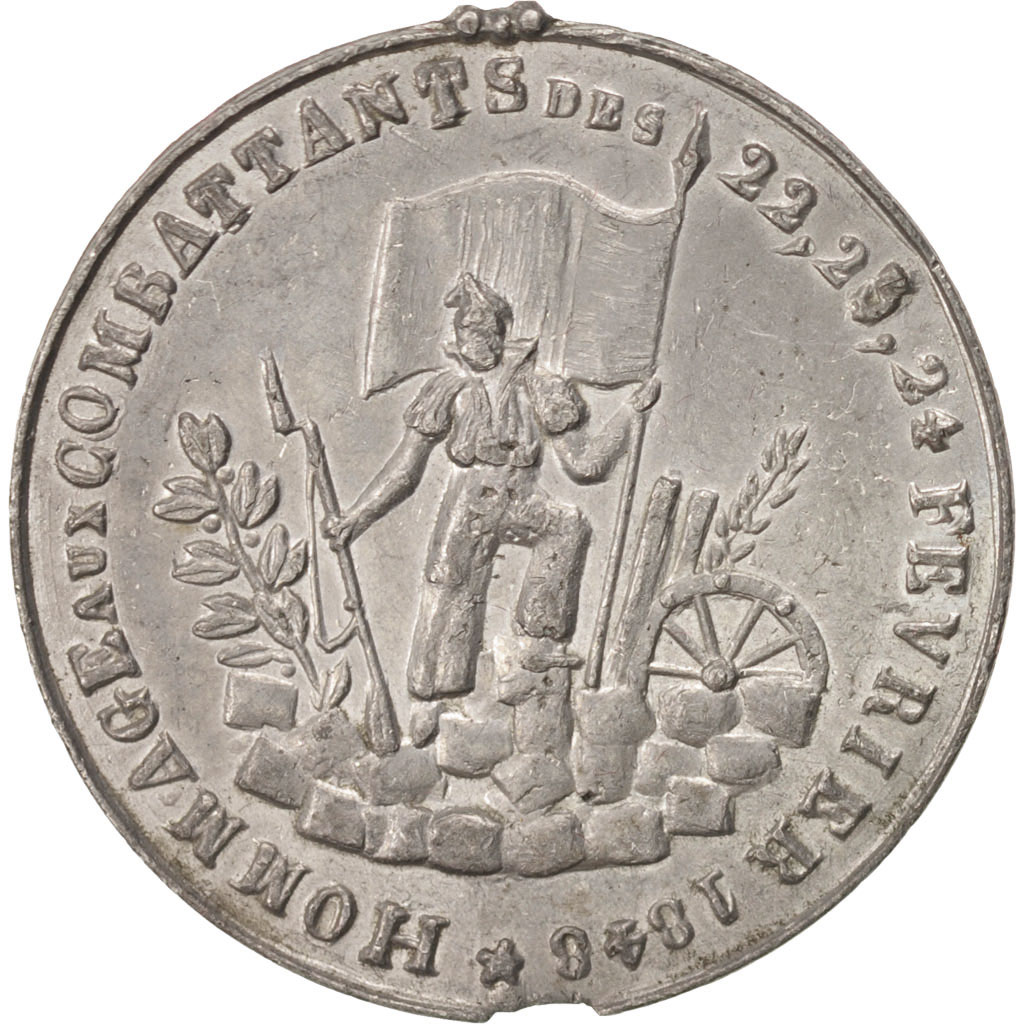 France, Medal, French Second Republic, History, 1848, , Tin