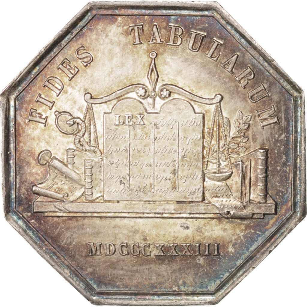 France, Token, Notary, 1833, , Silver, Lerouge:121