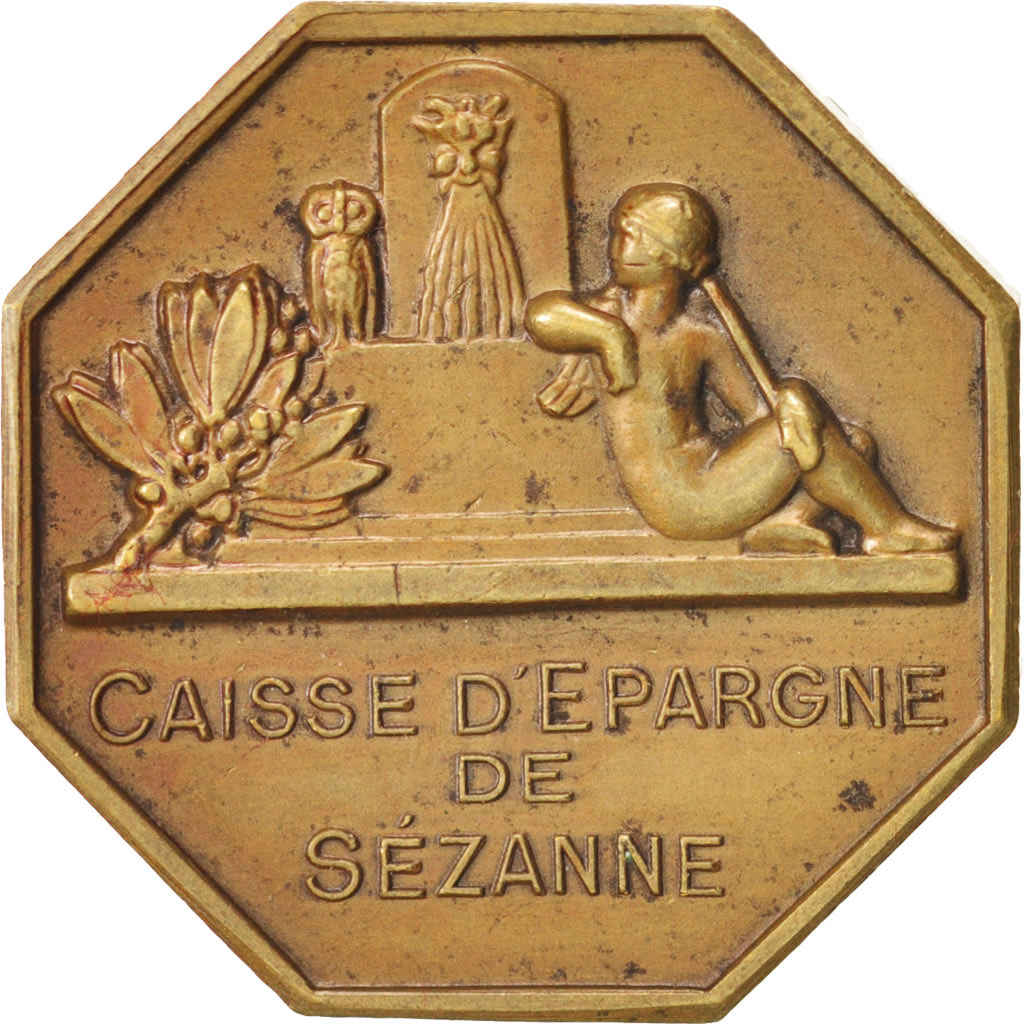 France, Token, Caisse d'Épargne de Sézanne, Bronze, Dammann, 