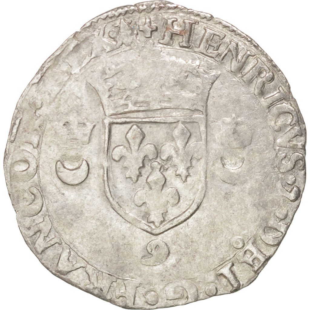 Coin, France, Douzain aux croissants, 1552, Rennes, , Billon