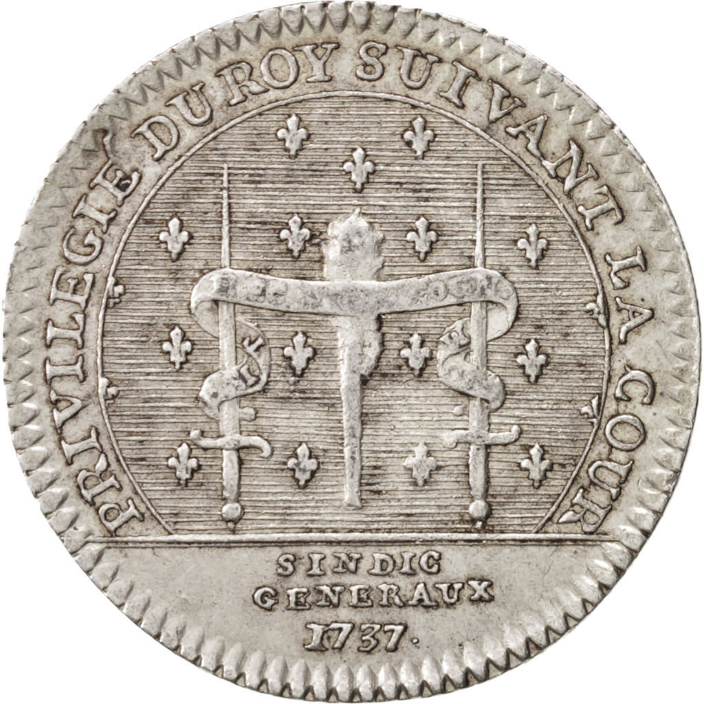 France, Token, Royal, Louis XV, 1737, , Silver, Feuardent:2888 var.