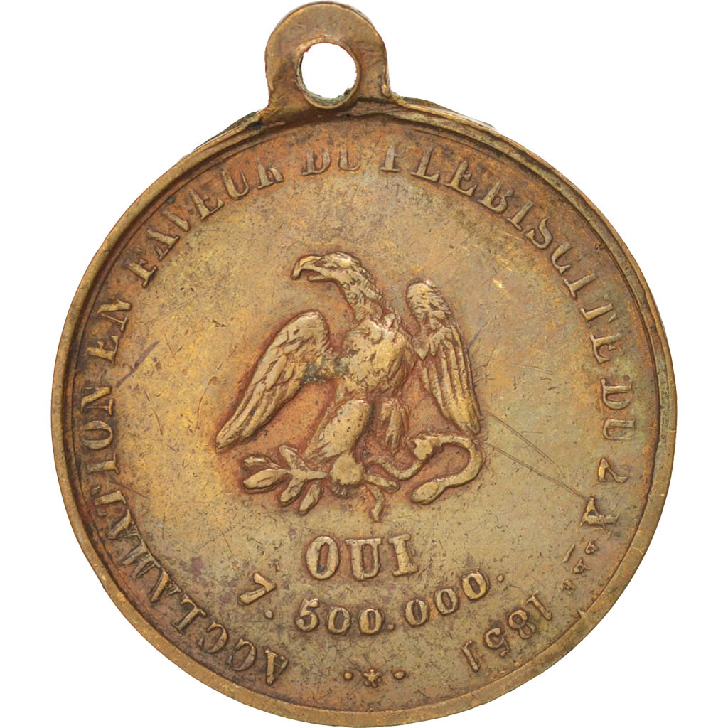 France, Medal, French Second Republic, History, 1851, , Copper