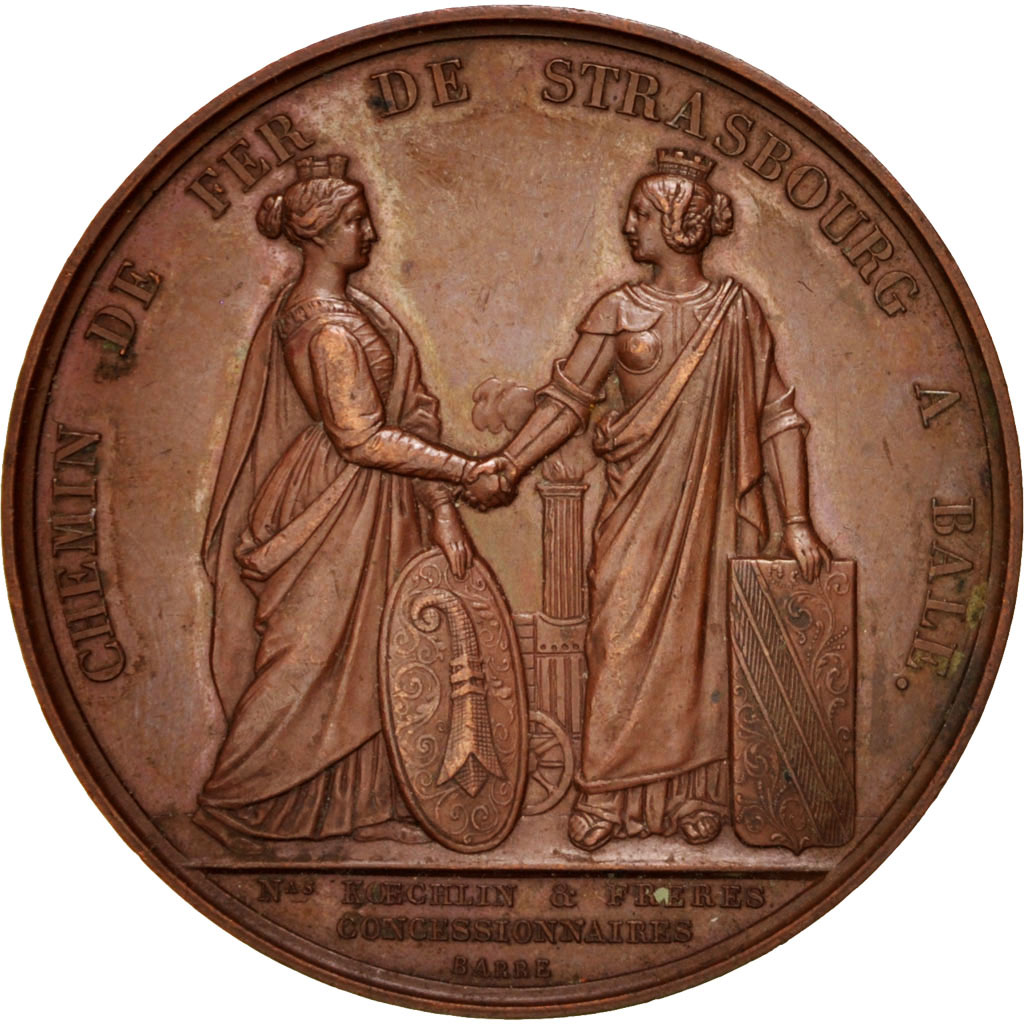 France, Medal, Railway, 1841, Barre, , Copper