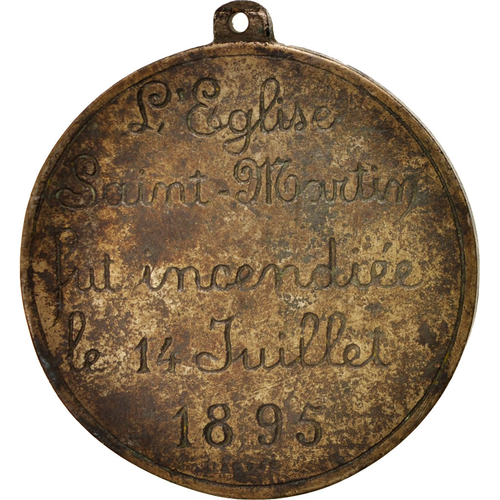Frankrijk, Medal, Saint-Martin church, Religions & beliefs, 1895, PR, Bronze