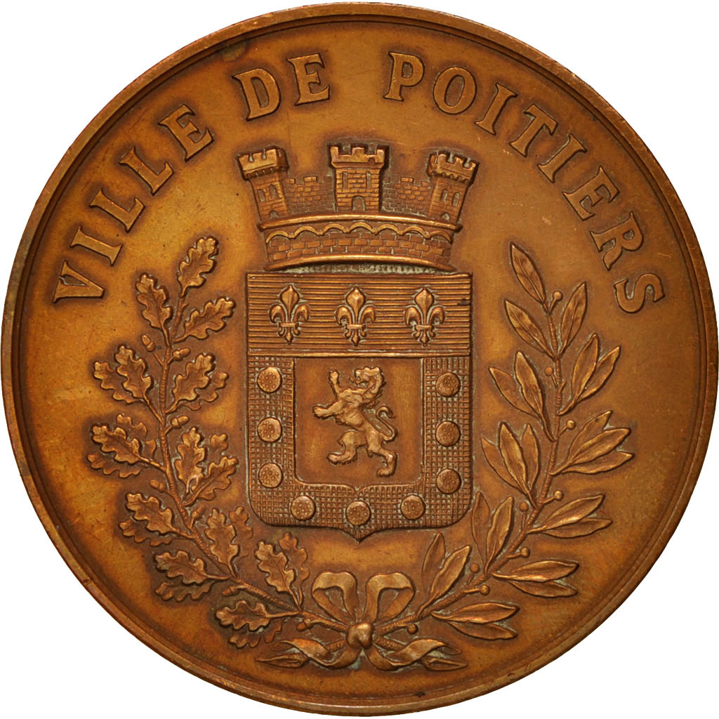 France, Medal, Poitiers City, Politics, Society, War, , Bronze