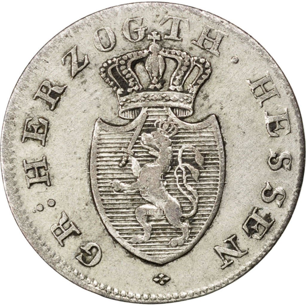 Coin, German States, HESSE-DARMSTADT, Ludwig X, 6 Kreuzer, 1819, 