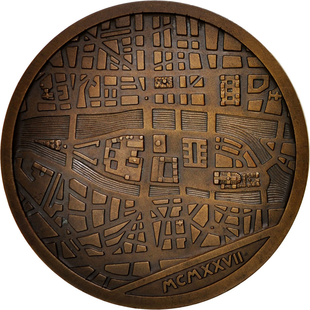 Frankrijk, Medal, L'île de la CIté, Arts & Culture, 1927, Turin, PR, Bronze