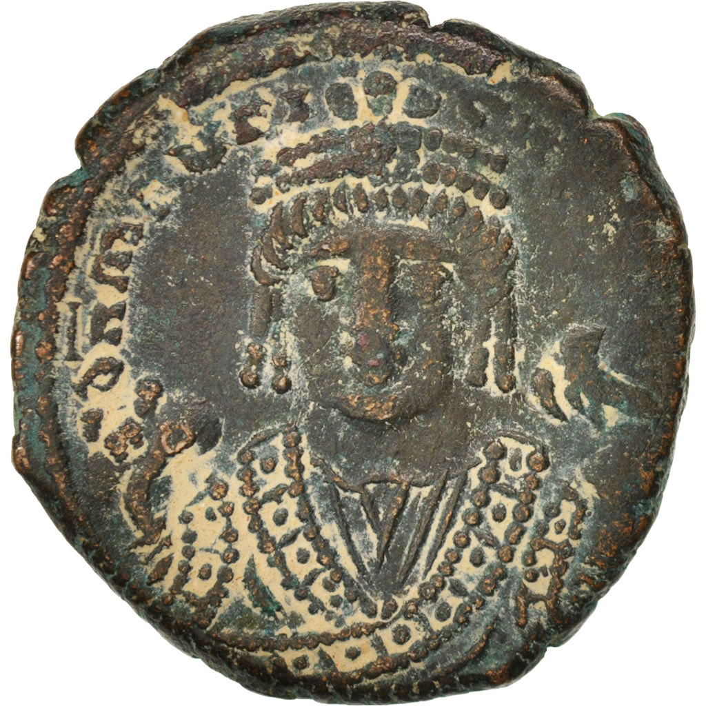 Coin, Maurice Tiberius, Follis, 595, Antioch, , Copper, Sear:533