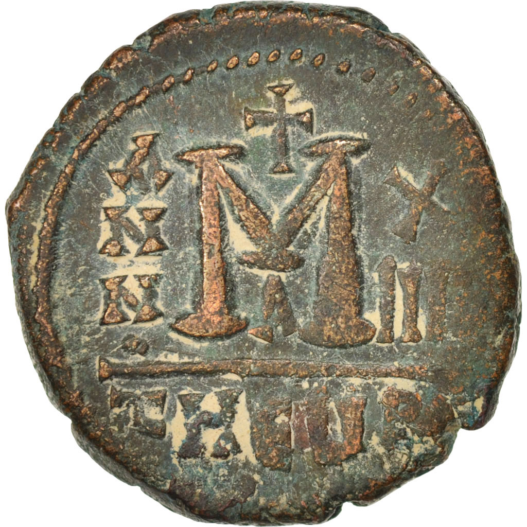 Coin, Maurice Tiberius, Follis, 595, Antioch, , Copper, Sear:533