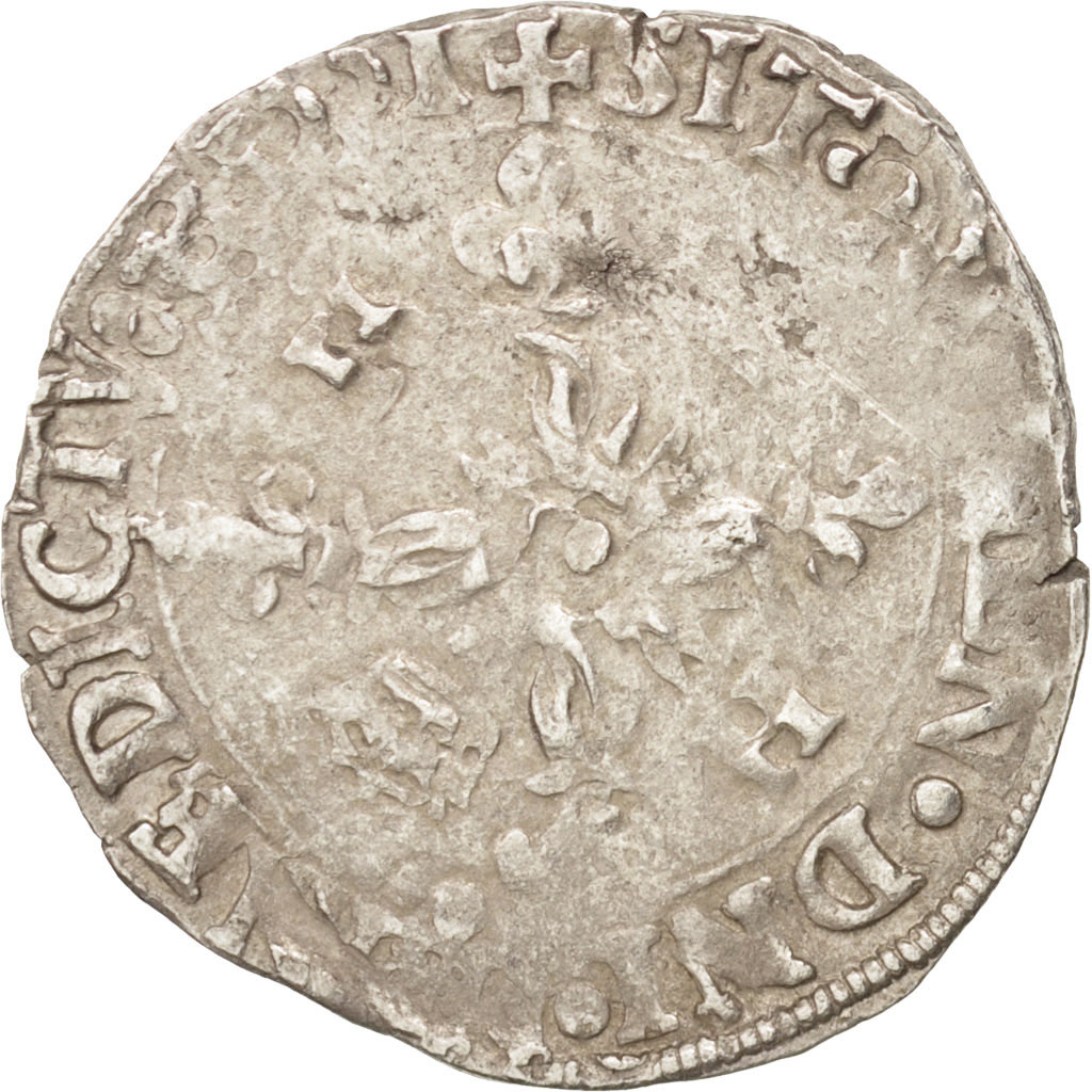 Coin, France, Douzain aux croissants, 1551, Dijon, , Billon