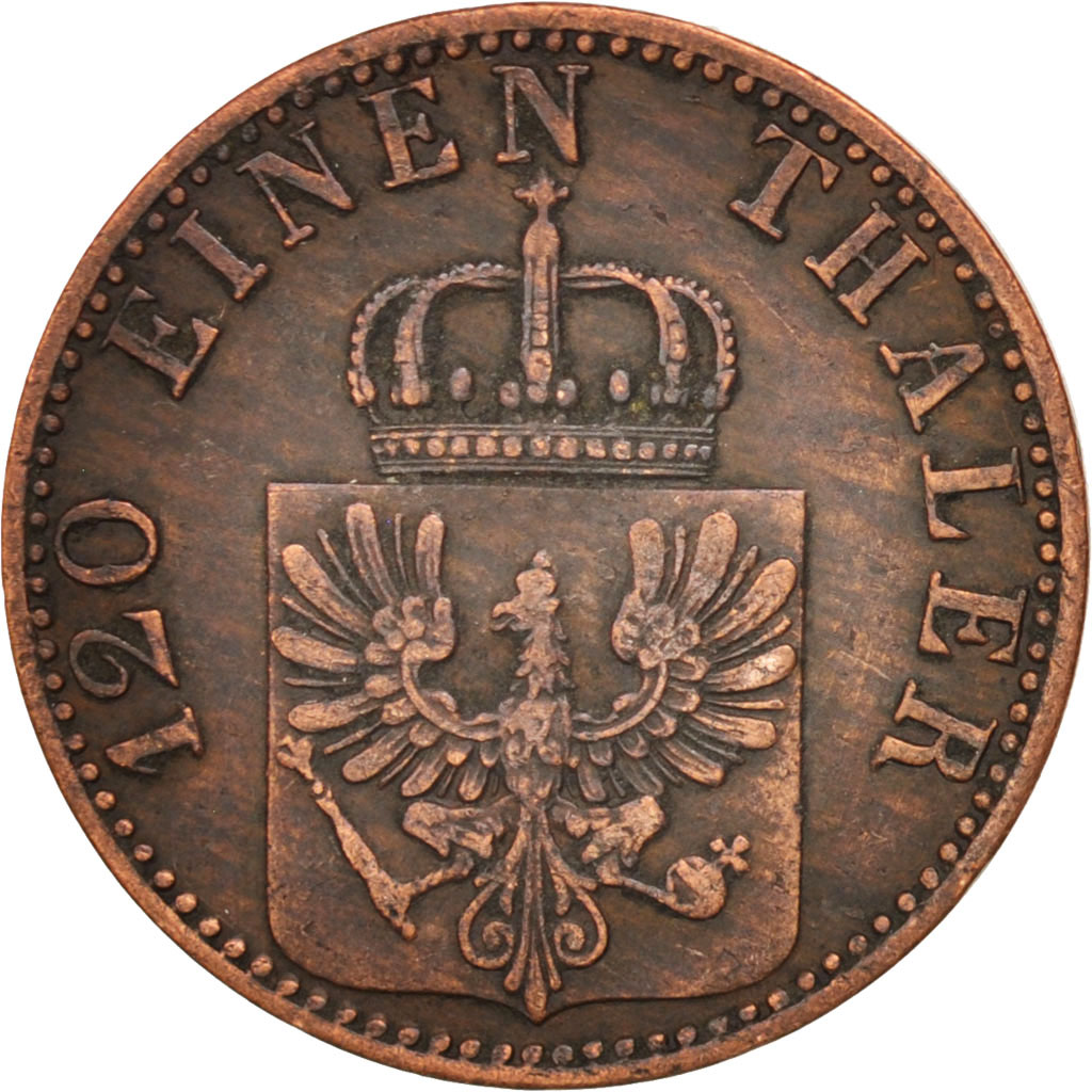Coin, German States, PRUSSIA, Wilhelm I, 3 Pfennig, 1865, , Copper