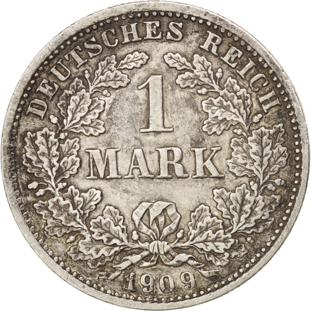 Coin, GERMANY - EMPIRE, Wilhelm II, Mark, 1909, Munich, , Silver, KM:14