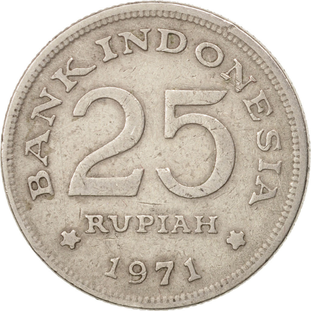Moneda, Indonesia, 25 Rupiah, 1971, MBC, Cobre - níquel, KM:34