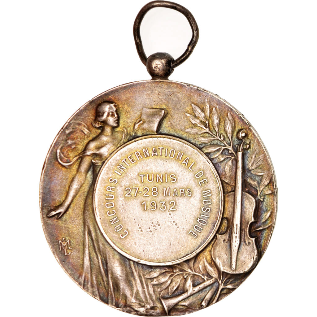 Frankrijk, Medal, Ville de Tunis, Concours international de musique, Arts &