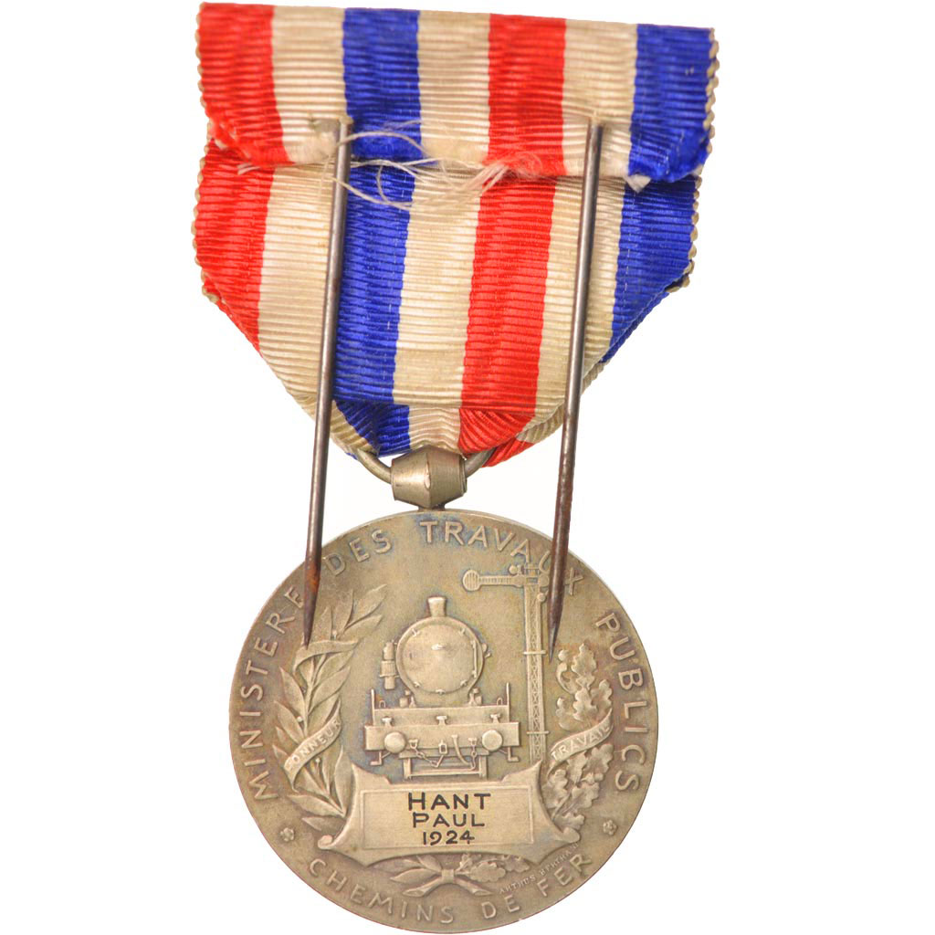 France, Médaille d'honneur des chemins de fer, Medal, 1924, Excellent Quality