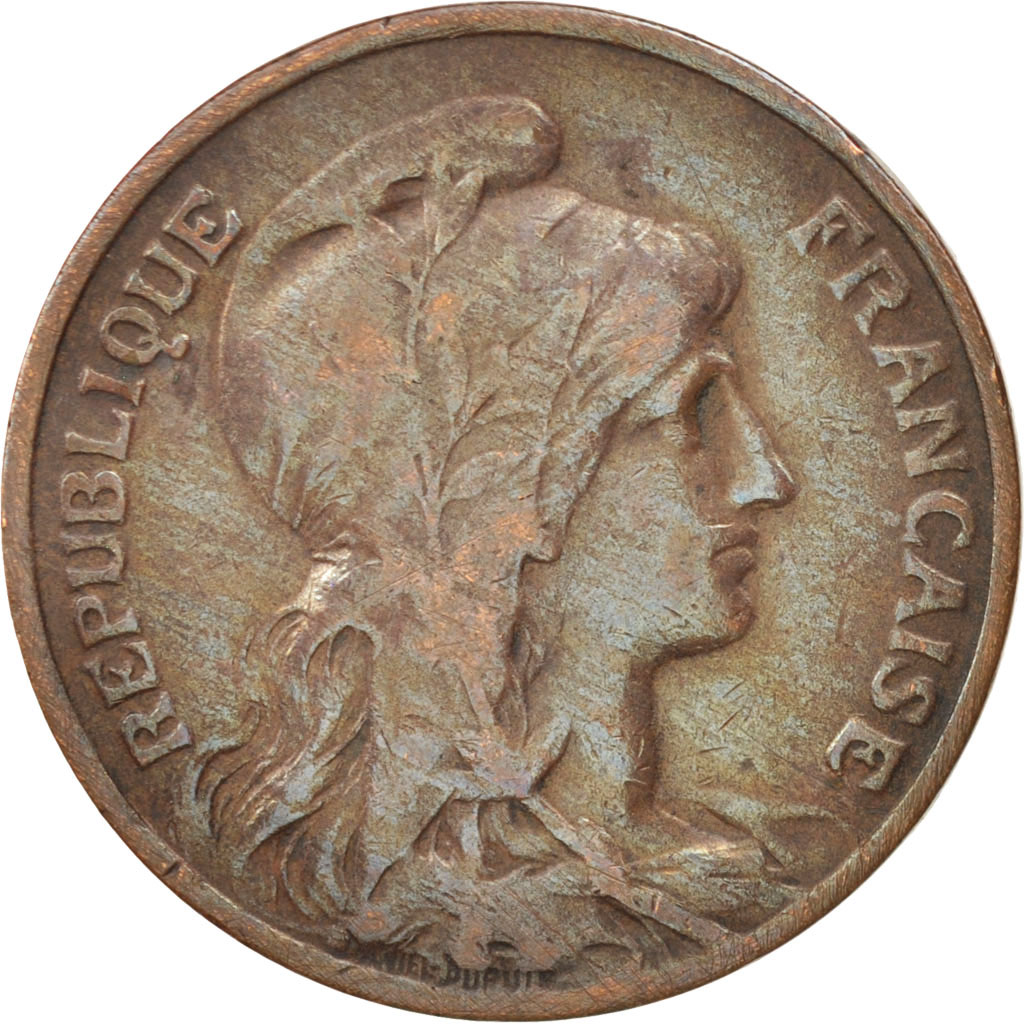 Moneda, Francia, Dupuis, 10 Centimes, 1913, Paris, BC+, Bronce, KM:843