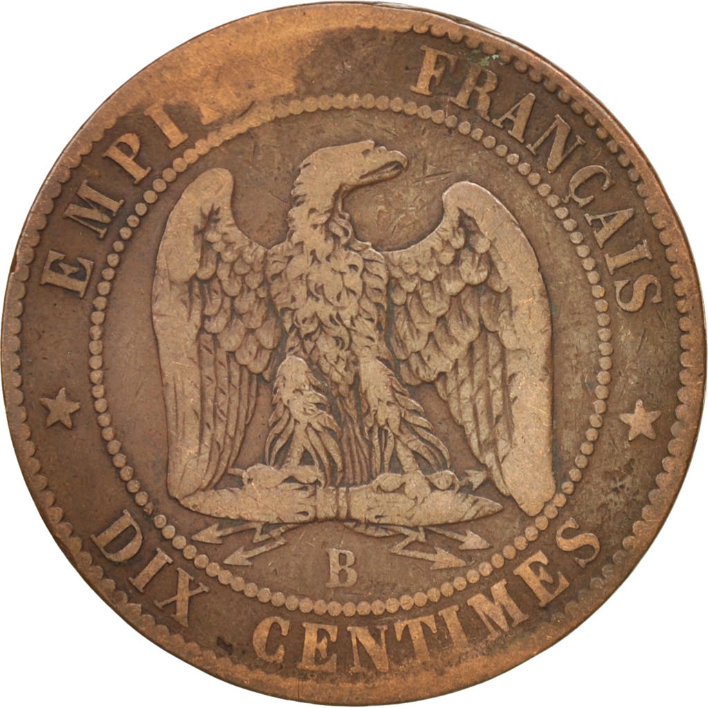Coin, France, Napoleon III, Napoléon III, 10 Centimes, 1855, Rouen, 