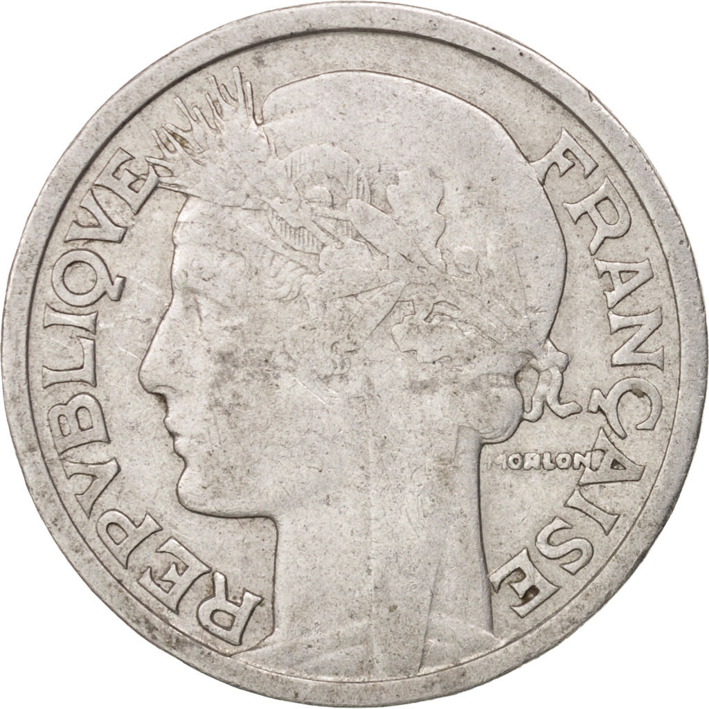 Coin, France, Morlon, 2 Francs, 1945, Beaumont le Roger, , Aluminum