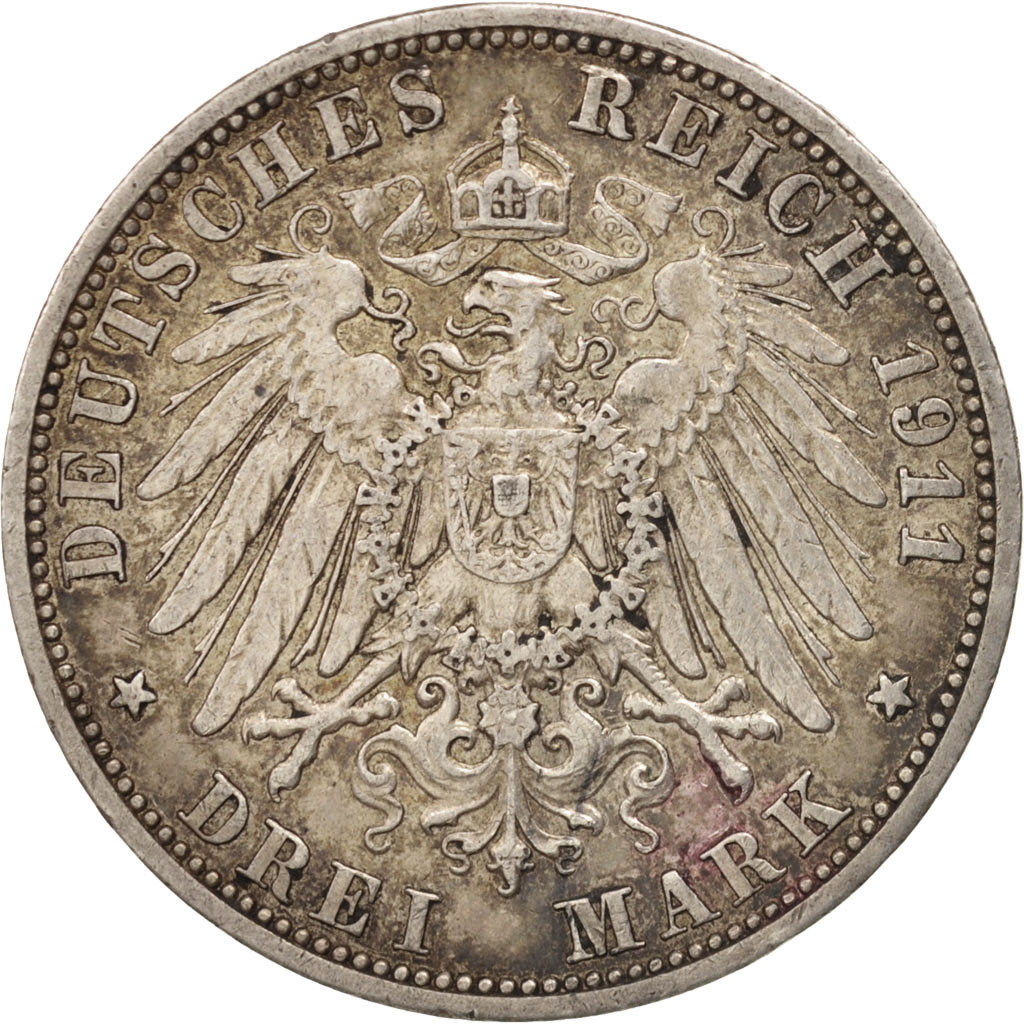 Coin, German States, PRUSSIA, Wilhelm II, 3 Mark, 1911, Berlin, 