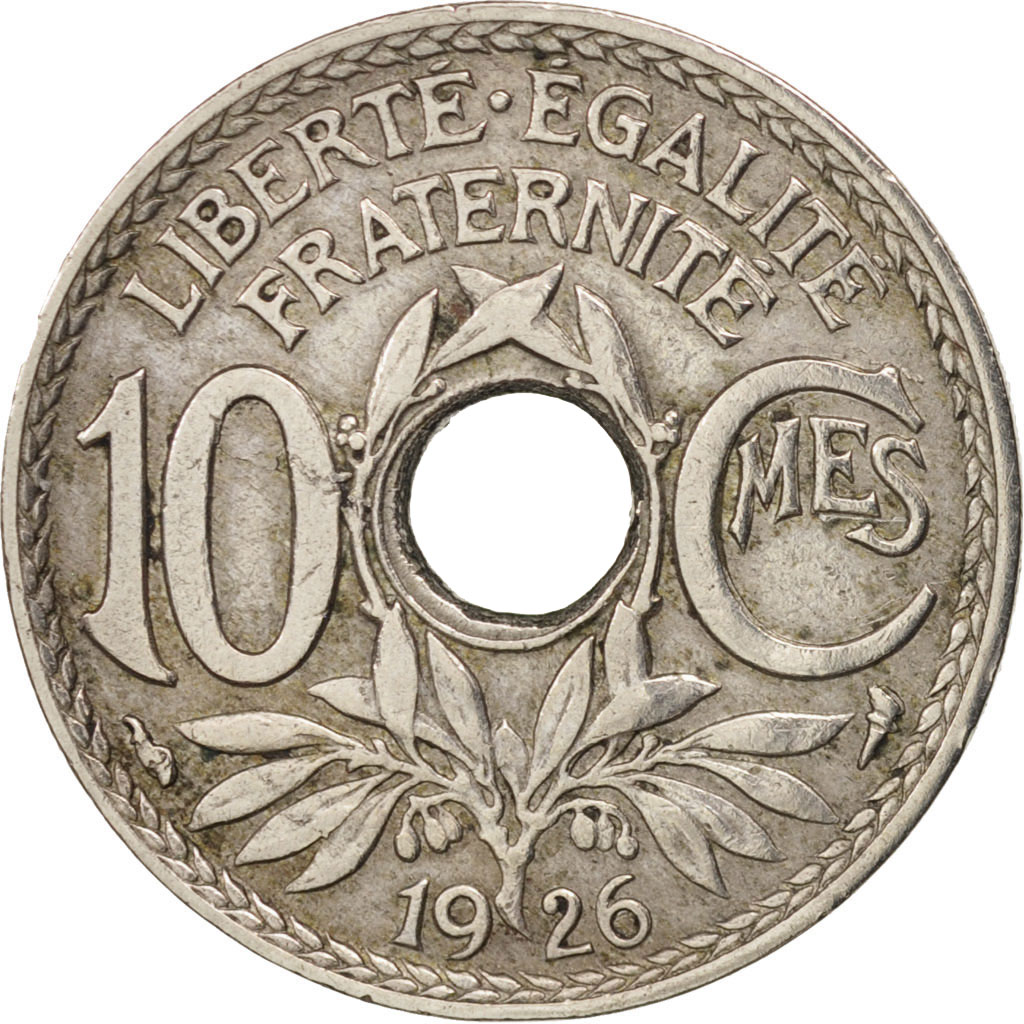 Moneda, Francia, Lindauer, 10 Centimes, 1926, Paris, BC+, Cobre - níquel