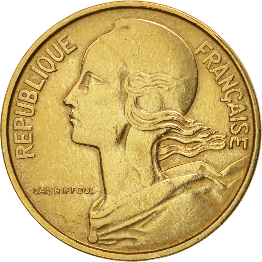 Moneda, Francia, Marianne, 10 Centimes, 1967, Paris, MBC, Aluminio - bronce