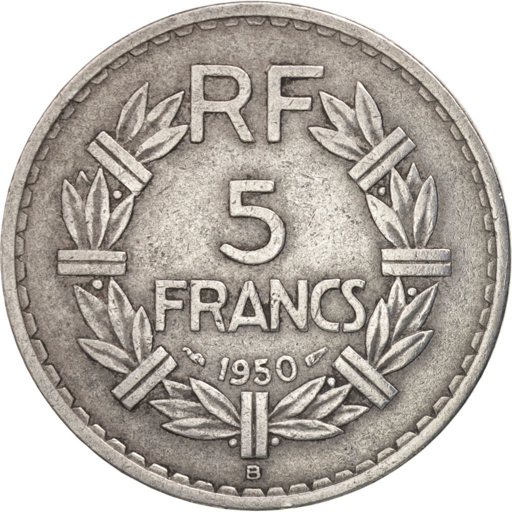 Coin, France, Lavrillier, 5 Francs, 1950, Beaumont le Roger, 