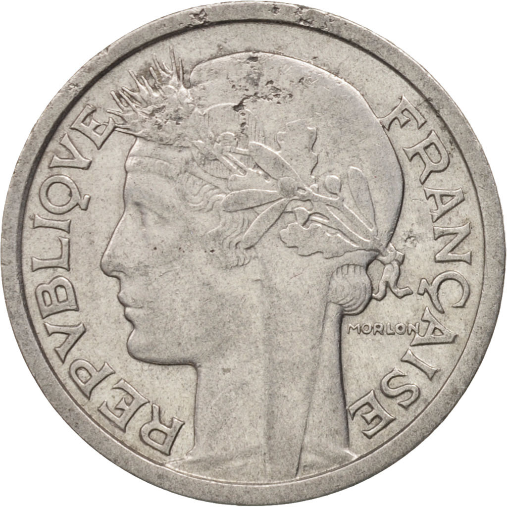 Moneda, Francia, Morlon, Franc, 1948, Paris, BC+, Aluminio, KM:885a.1