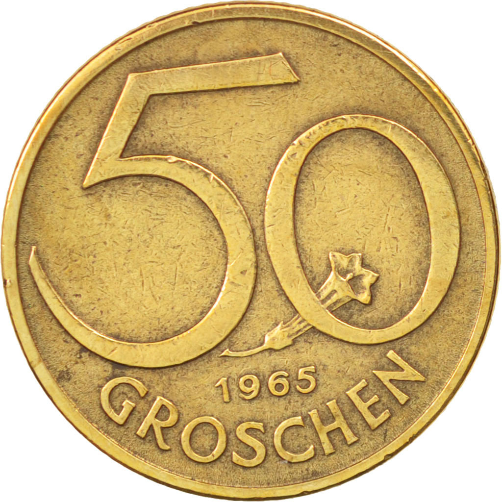 Moneda, Austria, 50 Groschen, 1965, MBC, Aluminio - bronce, KM:2885