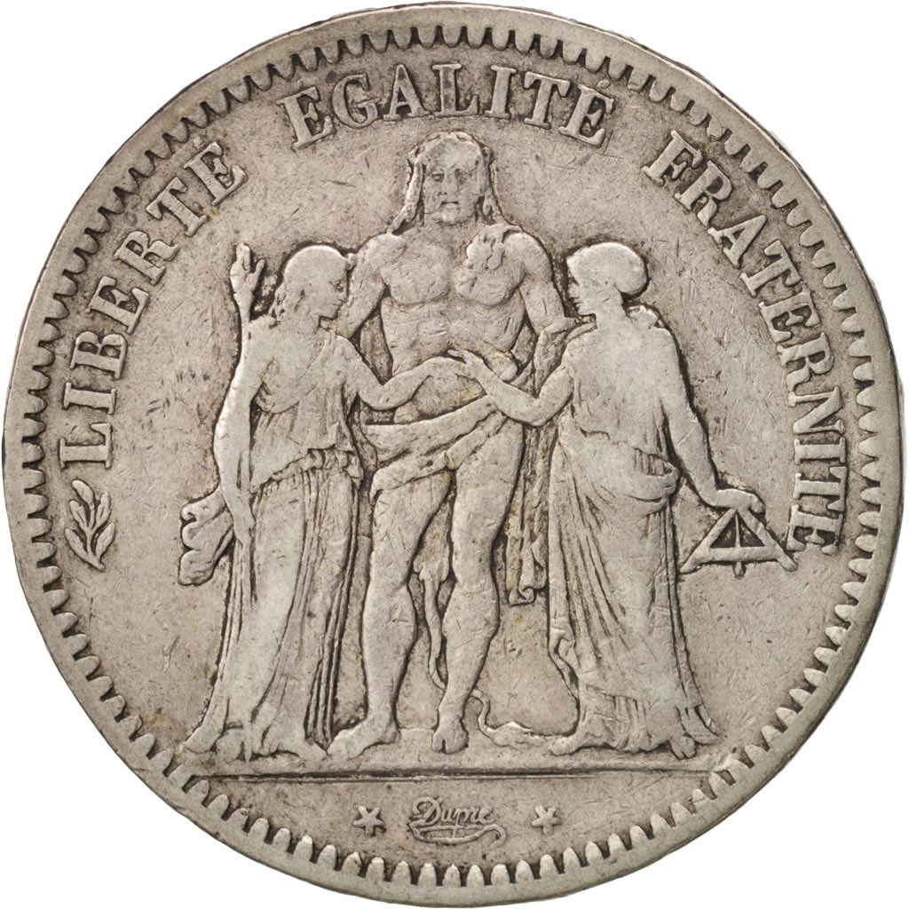 Coin, France, Hercule, 5 Francs, 1848, Bordeaux, , Silver, KM:756.4