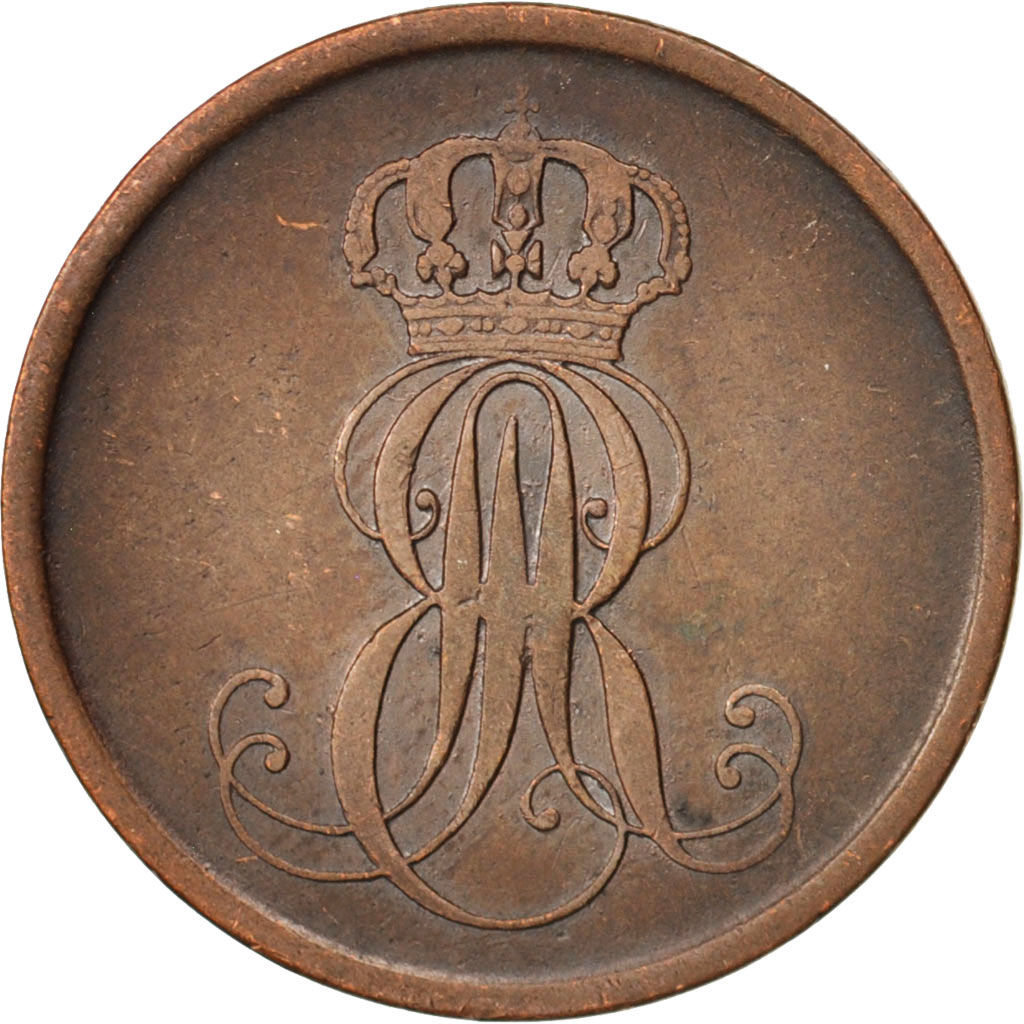 Coin, German States, HANNOVER, Ernst August, 2 Pfennig, 1851, , Copper
