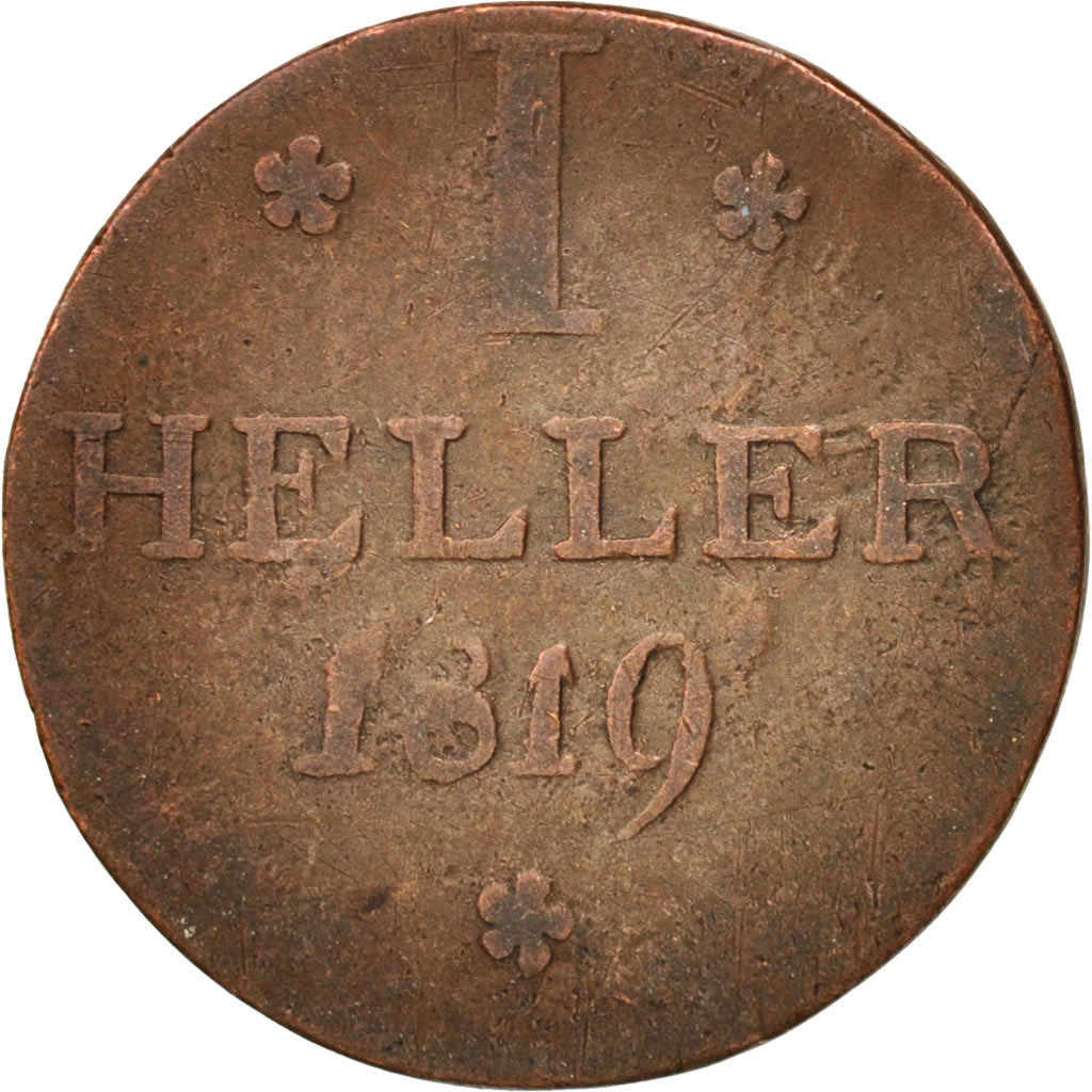 Coin, German States, FRANKFURT AM MAIN, Heller, 1819, Frankfurt, 