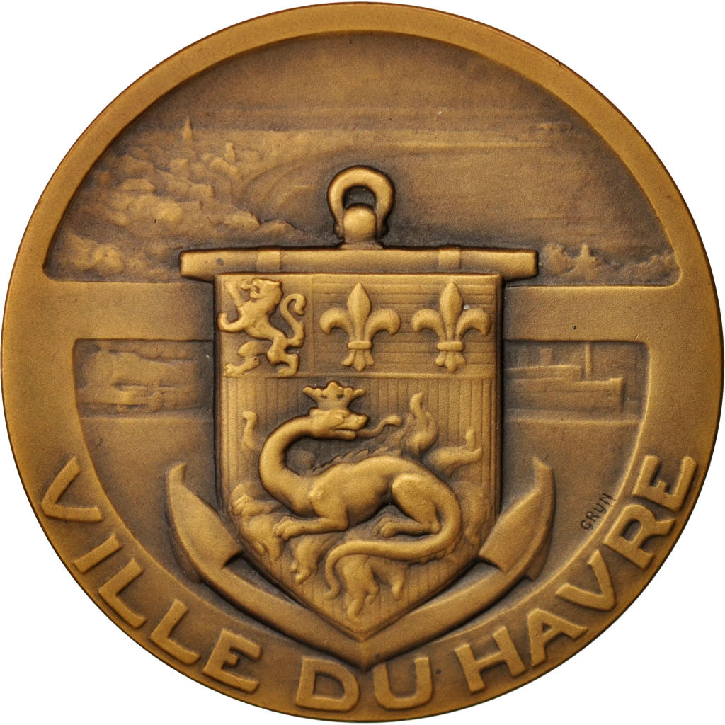France, Medal, Ville du Havre, Syndicat d'initiative, Politics, Society, War