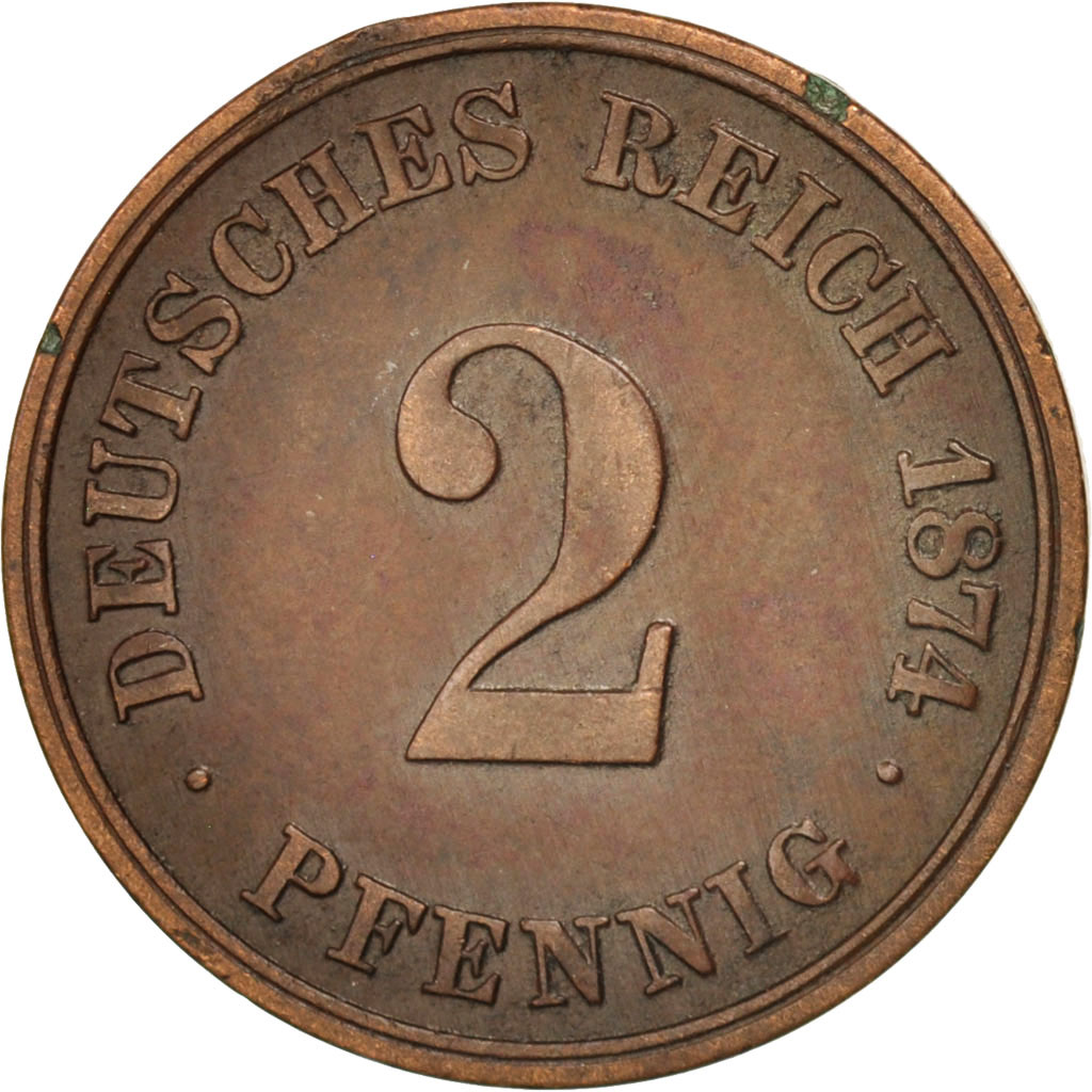 Coin, GERMANY - EMPIRE, Wilhelm I, 2 Pfennig, 1874, Frankfurt, 