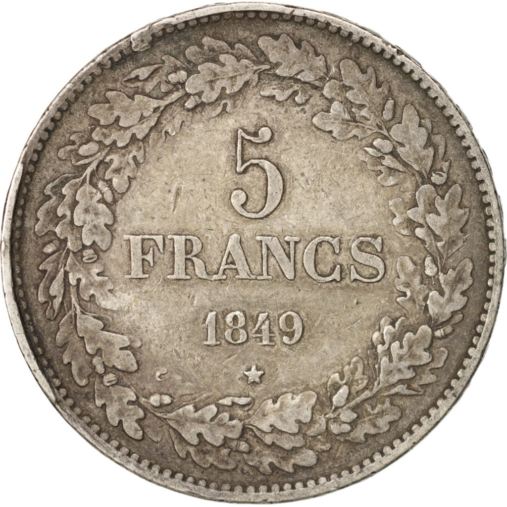 Coin, Belgium, Leopold I, 5 Francs, 5 Frank, 1849, EF, Silver, KM:3.2