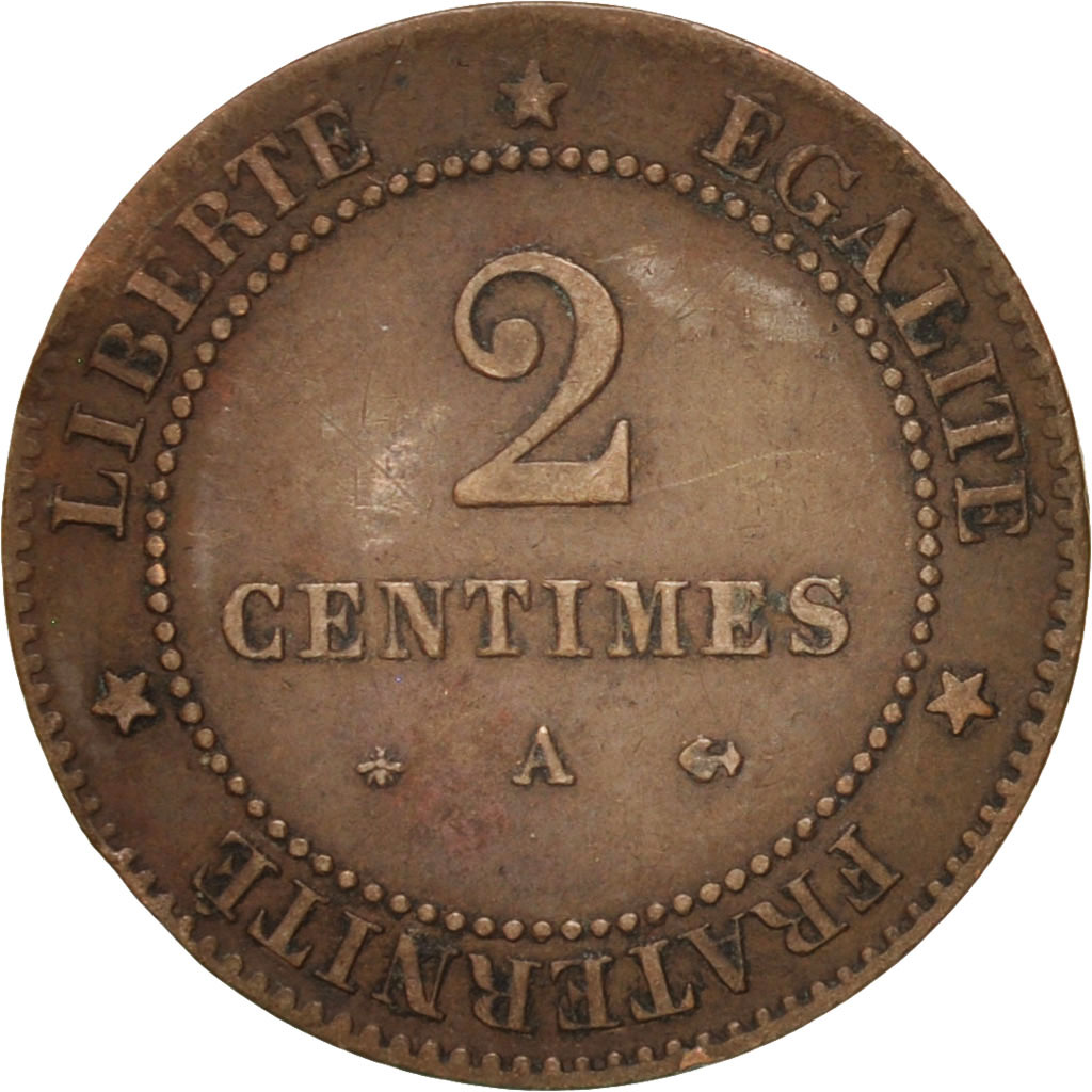 Coin, France, Cérès, 2 Centimes, 1879, Paris, , Bronze, KM:827.1