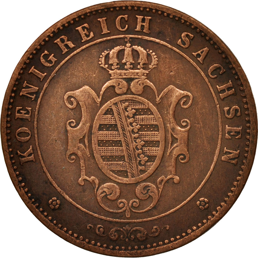 Coin, German States, SAXONY-ALBERTINE, Johann, 5 Pfennig, 1862, 