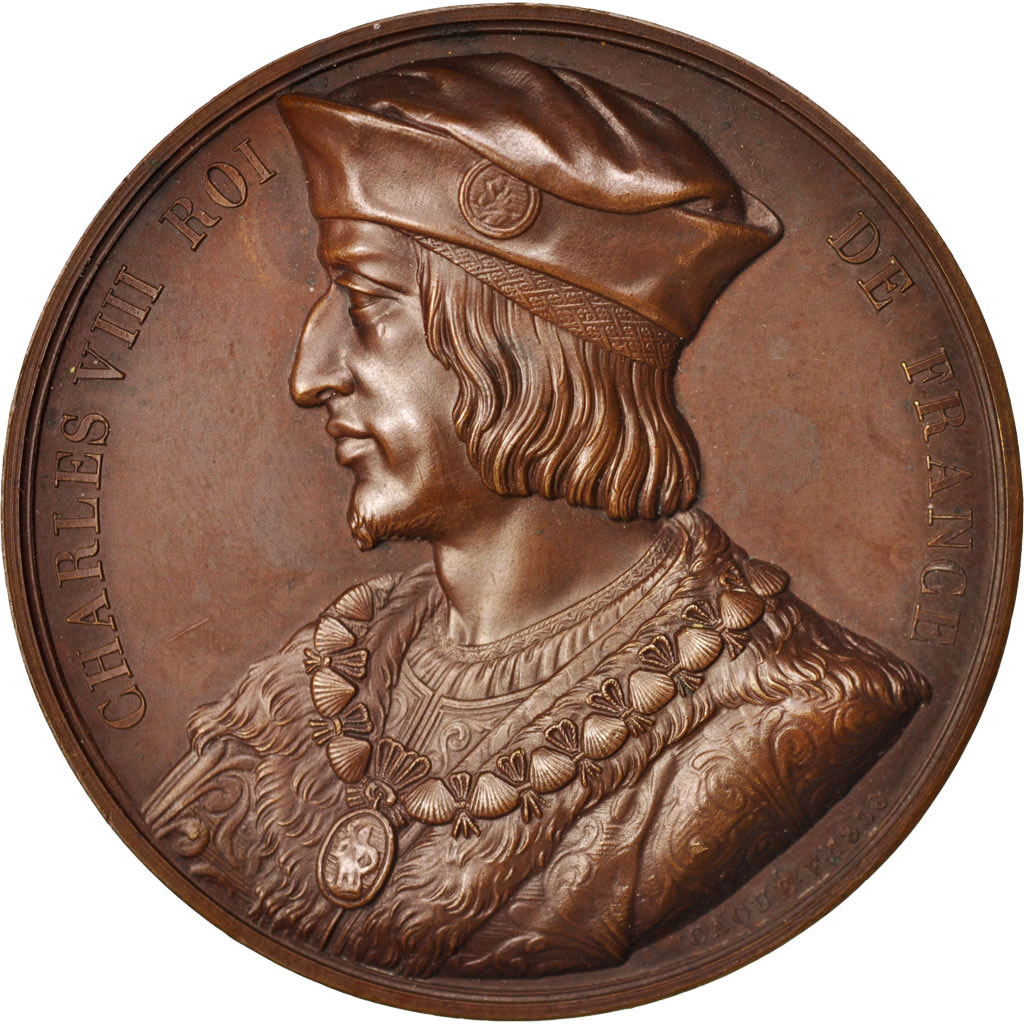 Frankrijk, Medal, Charles VIII Roi de France, History, Caqué, PR, Koper