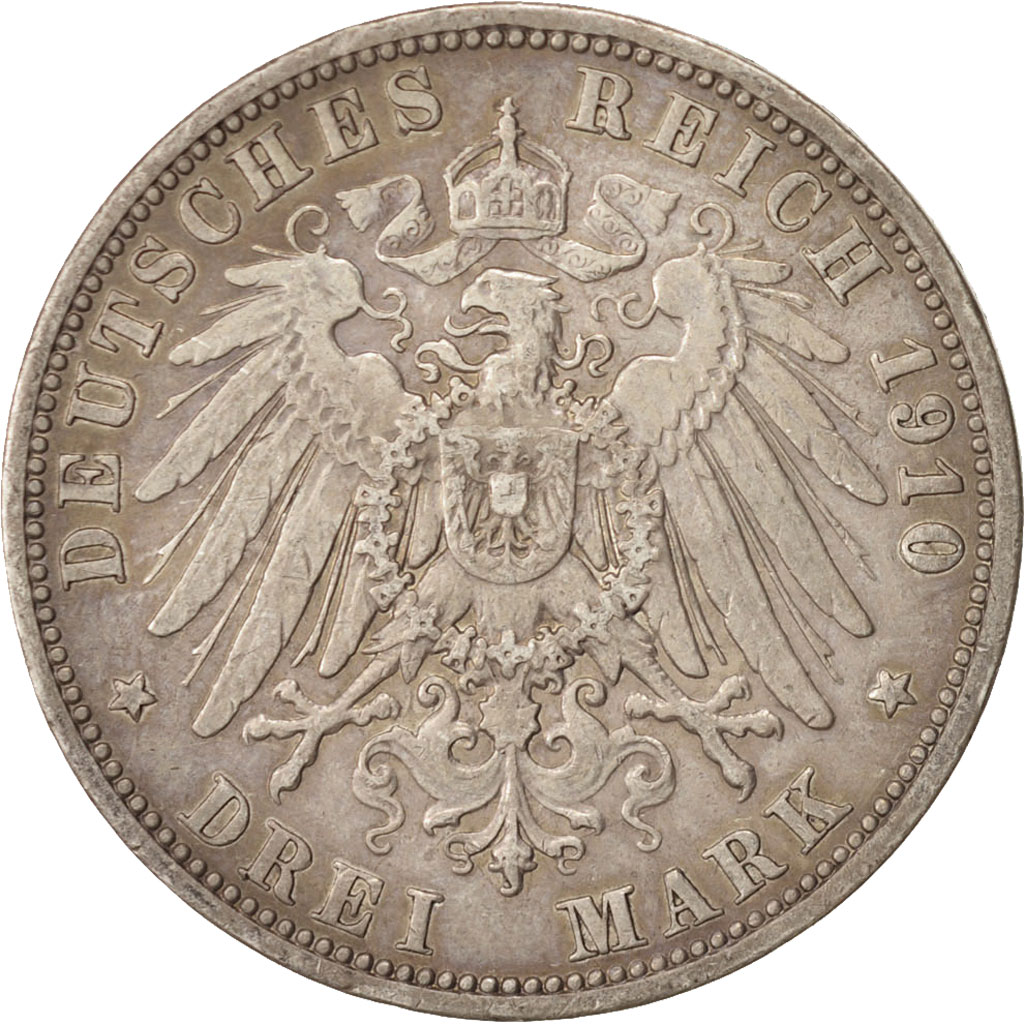 Coin, German States, PRUSSIA, Wilhelm II, 3 Mark, 1910, Berlin, 