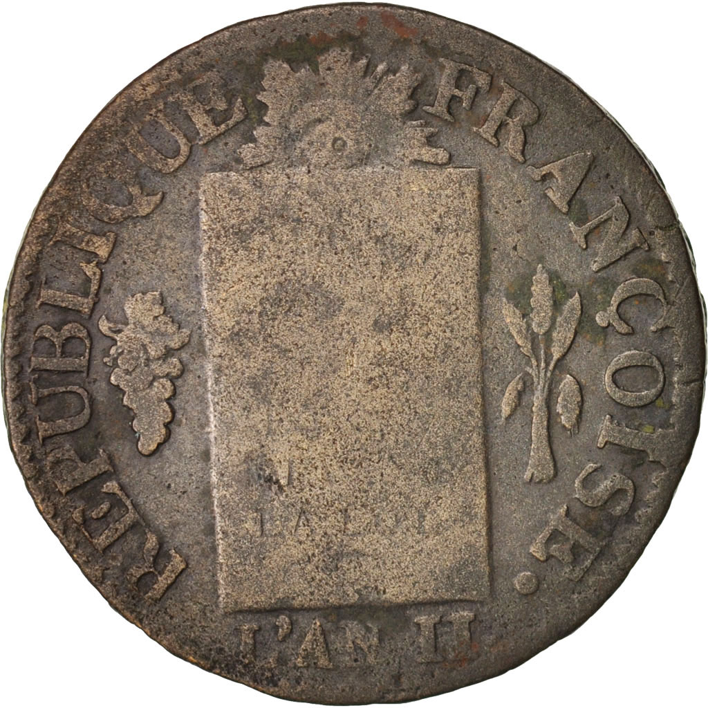 Coin, France, Sol aux balances françoise, Sol, 1793, Marseille, 