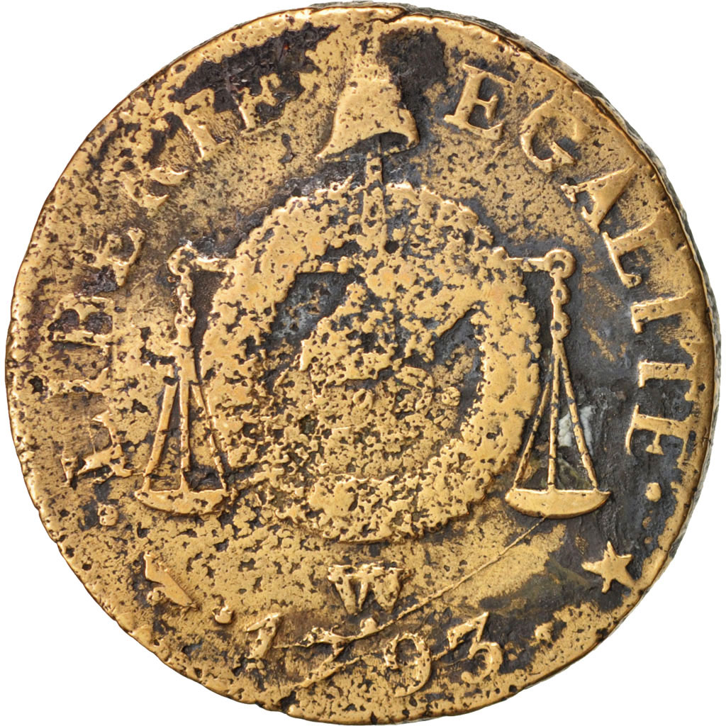 Coin, France, Sol, 1793, Arras, , Bronze, Gadoury:19