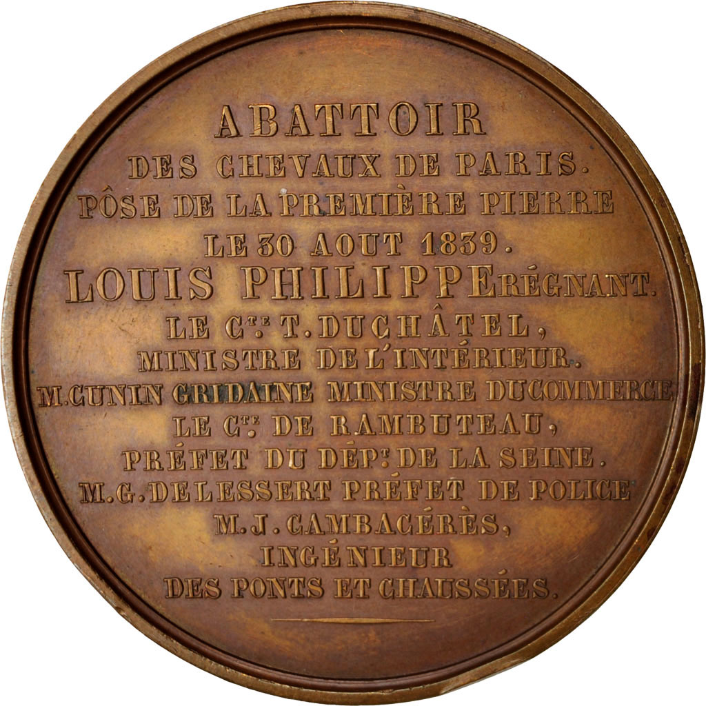 Frankrijk, Medaille, Louis Philippe, Abattoir des chevaux de Paris, History