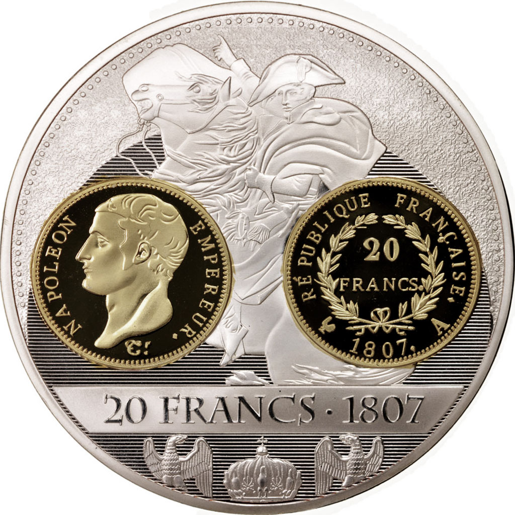 France, Medal, Histoire de la monnaie Française, 20 Francs 1807, History, 2012