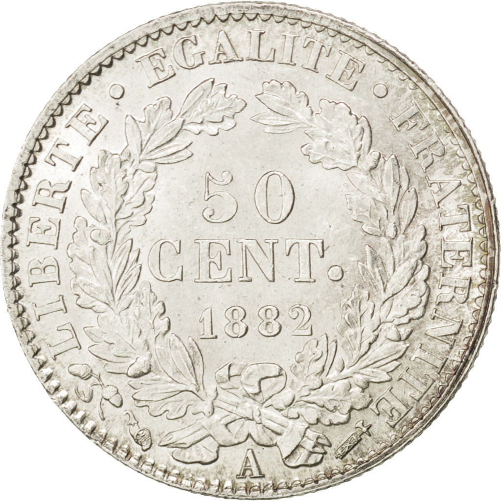 Coin, France, Cérès, 50 Centimes, 1882, Paris, , Silver, KM:834.1