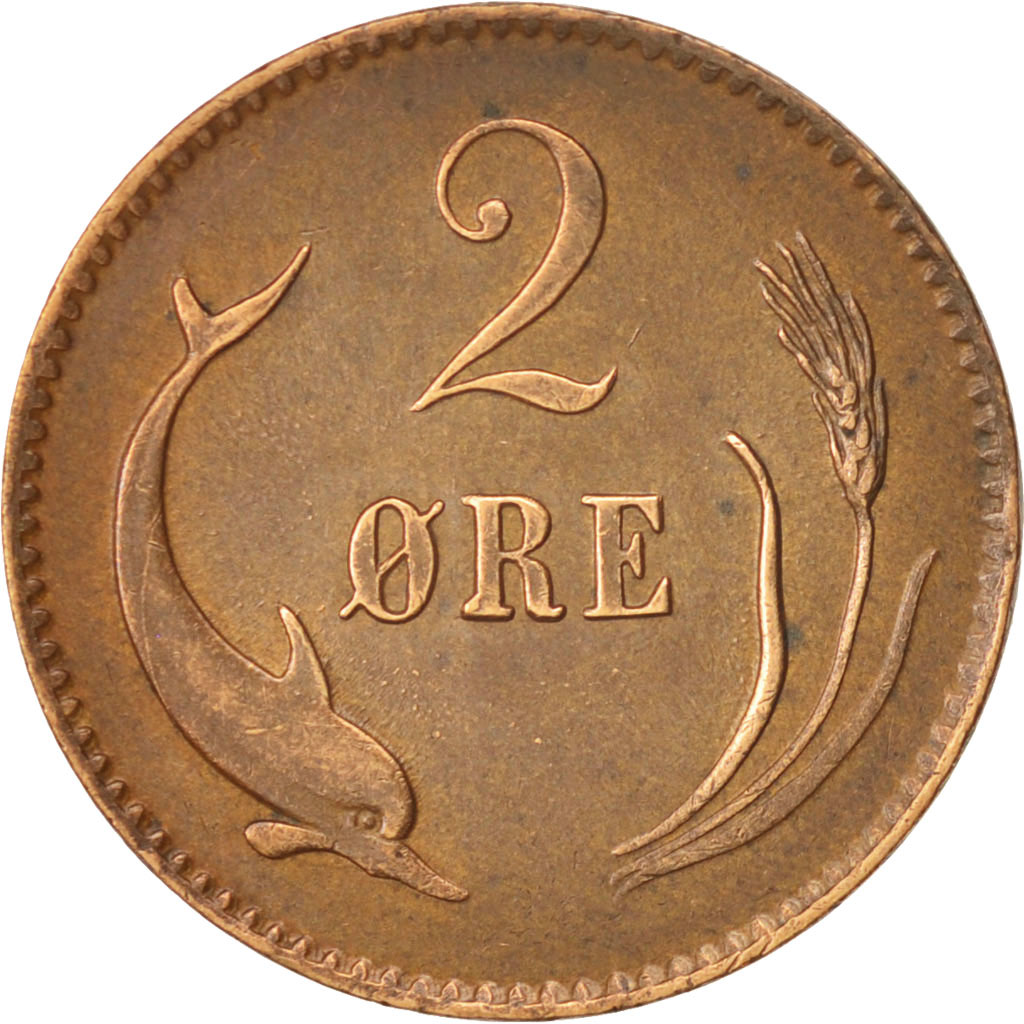 Coin, Denmark, Christian IX, 2 Öre, 1875, Copenhagen, , Bronze