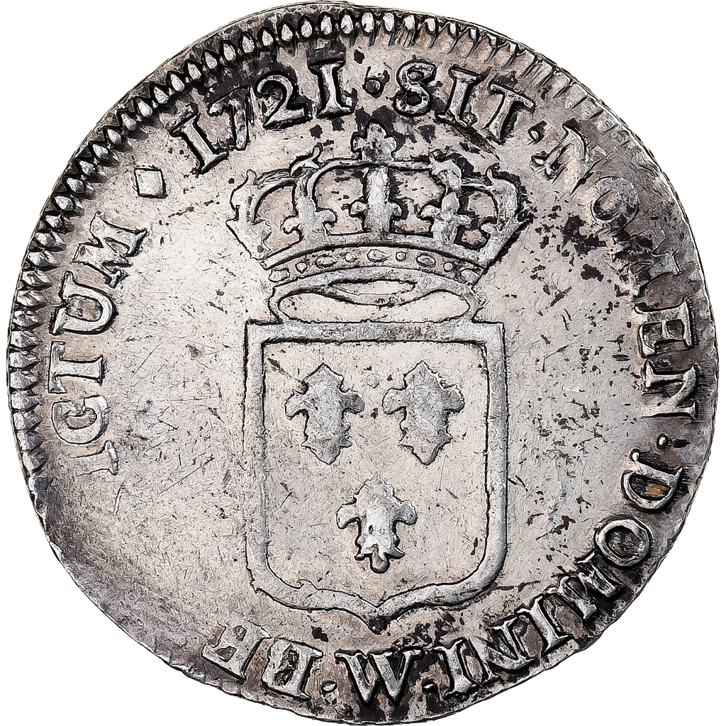 France, Louis XV, 1/3 écu de France, 1721, Lille, Silver, EF